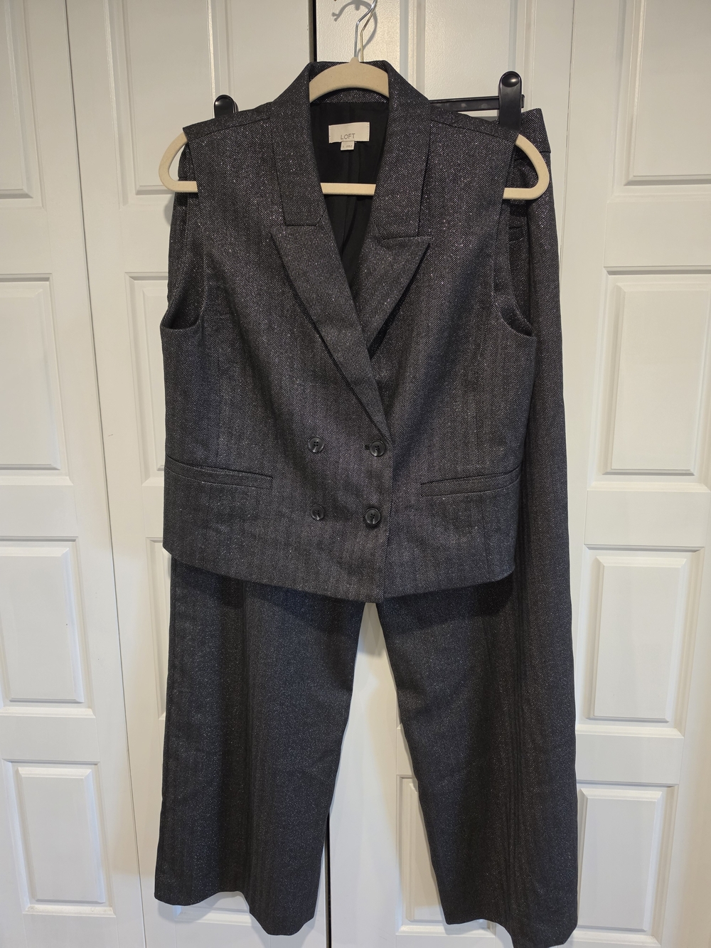 Loft Women's Charcoal Pinstripe Vest